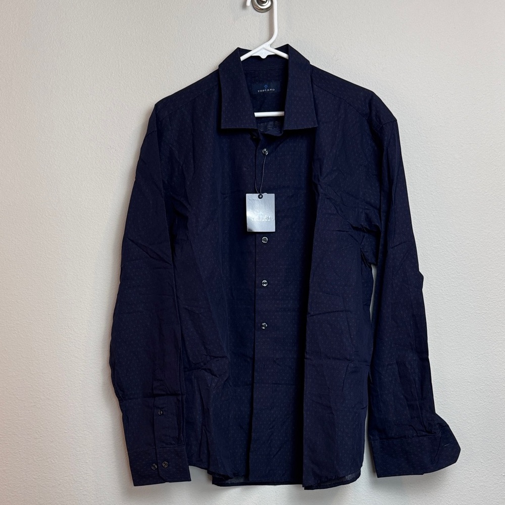 NWT Tascano Men's Navy Button-Up Shirt - XL